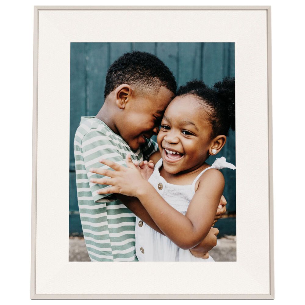 Aura Aspen 12" Digital Wi-Fi Photo Frame with Paper Mat in Sandstone, , large