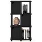 HOMLUX 4-Tier Storage Bookcase with Three Doors in Black Oak and Black, , large