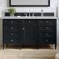 James Martin Vanities Brittany 60" Single Bathroom Vanity in Black Onyx with 3 cm Victorian Silver Quartz Top and Rectangular Sink, , large