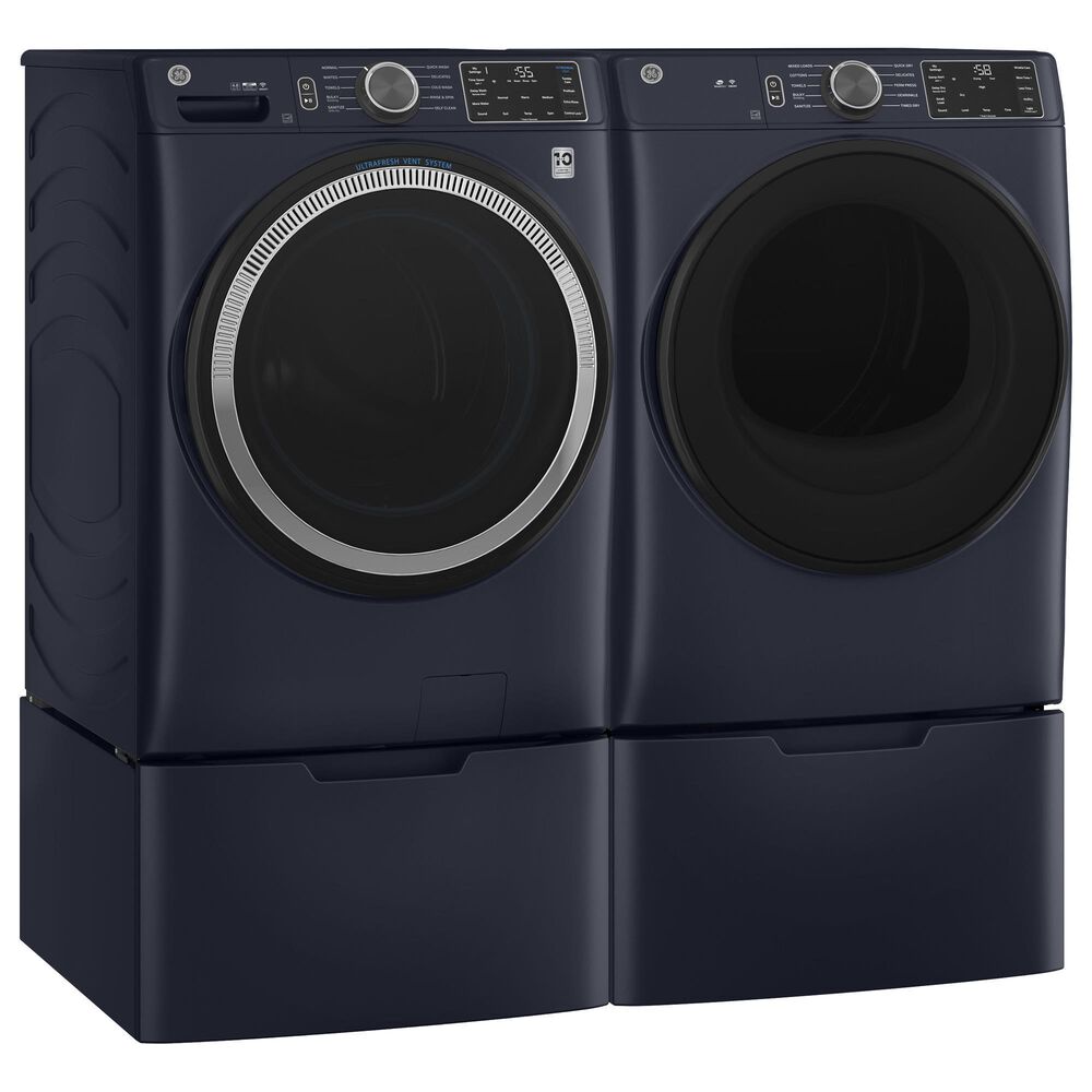 GE Appliances 7.8 Cu. Ft. Smart Front Load Electric Dryer with Sanitize Cycle in Sapphire Blue, , large