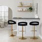 LumiSource Grotto Adjustable Bar Stool with Black Velvet Upholstery in Gold (Set of 2), , large