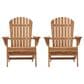 Hearth and Haven Outdoor Folding Adirondack Chair in Light Brown (Set of 2), , large