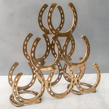 India Handicrafts Inc Western Wine Rack in Brass, , large
