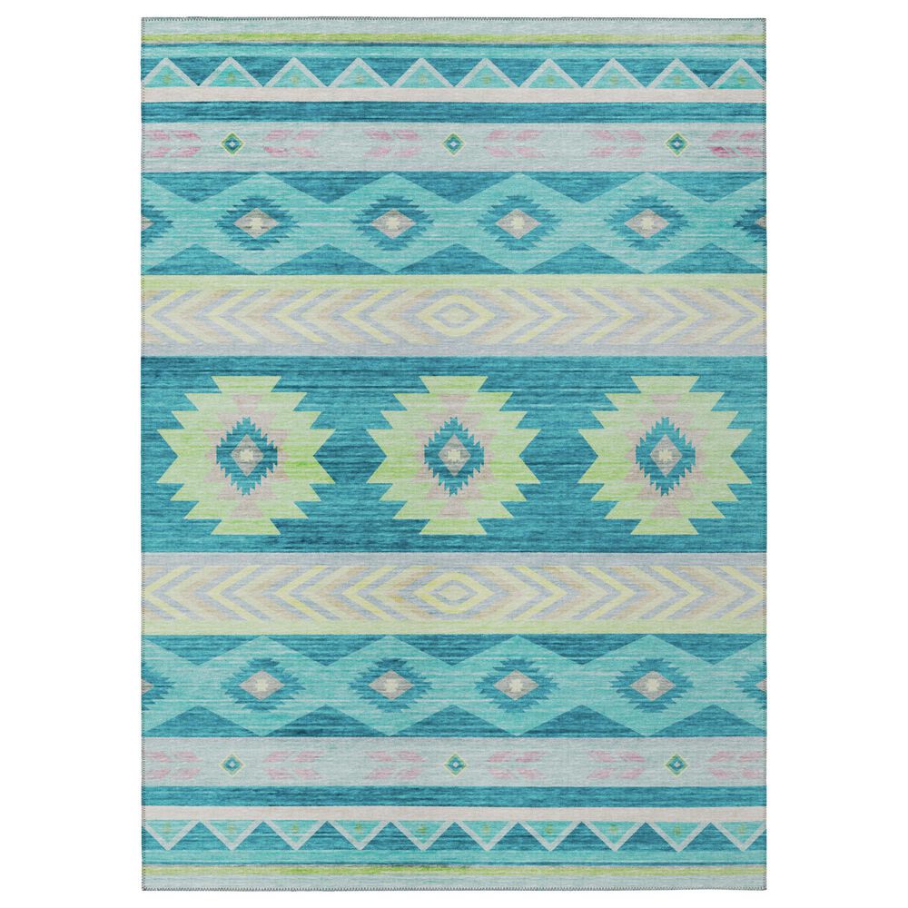 Dalyn Rug Company Phoenix 3" x 5" Teal Indoor/Outdoor Area Rug, , large