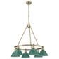 Golden Lighting Orwell 6-Light Chandelier with Pine Green Shade in Aged Brass, , large