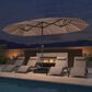HOMLUX 14" Outdoor Double-Sided Market Umbrella with Base in Khaki, , large