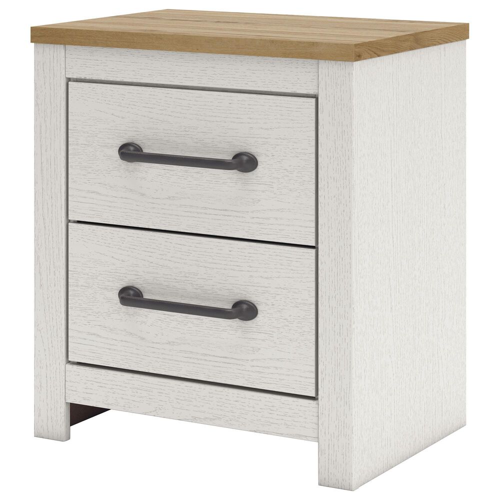 Ashley Linnocreek 4-Piece Queen Bedroom Set in White and Warm Brown, , large