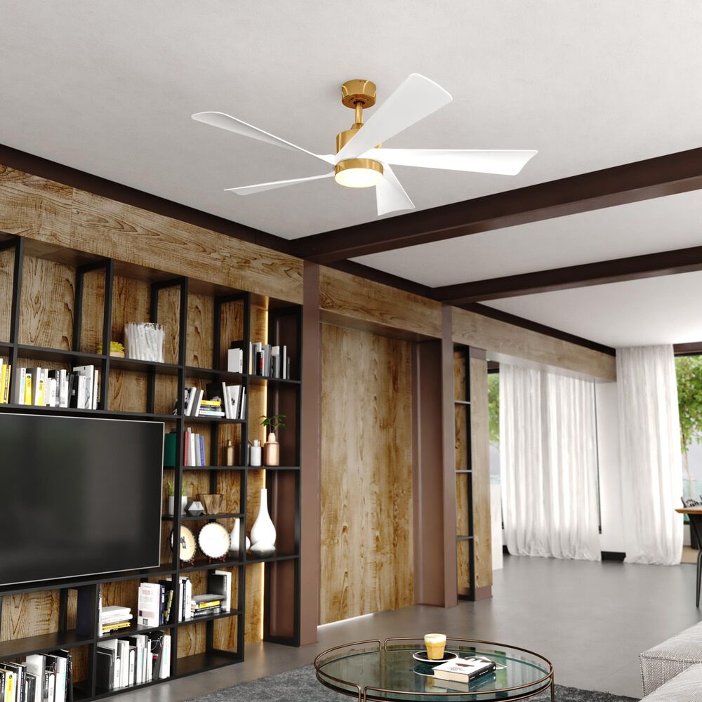 Vaxcel Redmond 52" Integrated LED Ceiling Fan in Satin Brass, , large