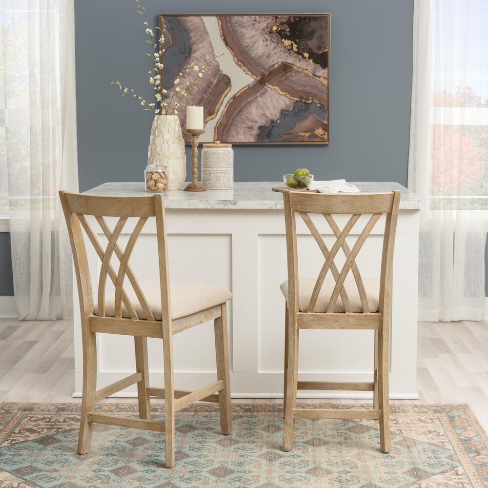 Linon Home Decor Maggie Counter Stool in Natural (Set of 2), , large