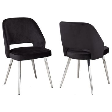 Brassex Ella Dining Chair in Black (Set of 2), , large