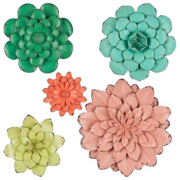 The Gerson Company Metal Wall Flowers in Multi (Set of 5), , large