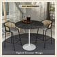 Leisuremod LeisureMod Verve Collection Modern Bar Height Table White Base with 48 Round Black Marbelized MDF Top, , large