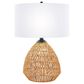 LumiSource Congo 29" Rattan Table Lamp in Natural and Matte Black, , large