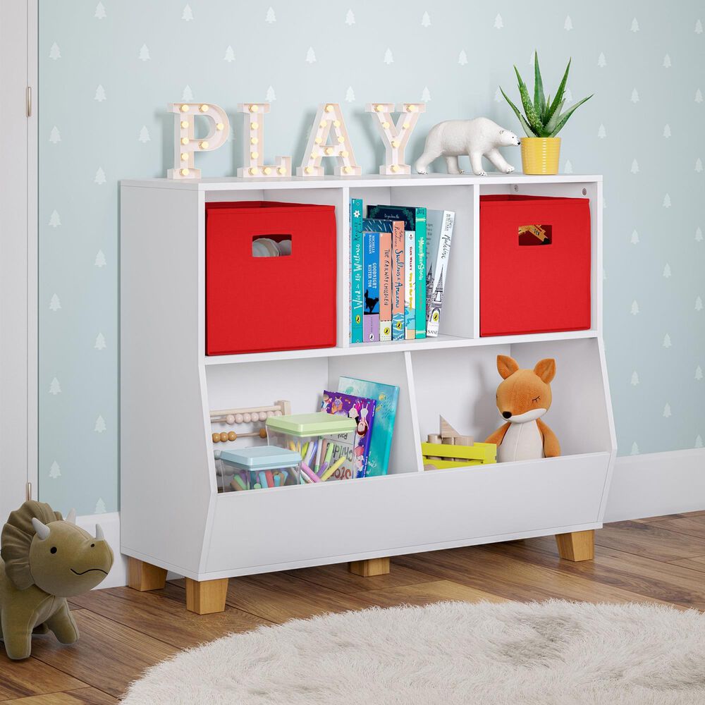 RiverRidge Home Catch-All 5-Cubby Toy Organizer in White, , large