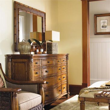Tommy Bahama Home Island Estate 13-Drawer Barbados Dresser and Palm Mirror, , large