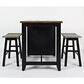 Waltham Madison County 3-Piece Counter Height Island Set in Black and Barnwood, , large
