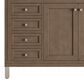 James Martin Vanities Chicago 60" Single Bathroom Vanity in Whitewashed Walnut with 3 cm Parisien Bleu Quartz Top and Rectangular Sink, , large