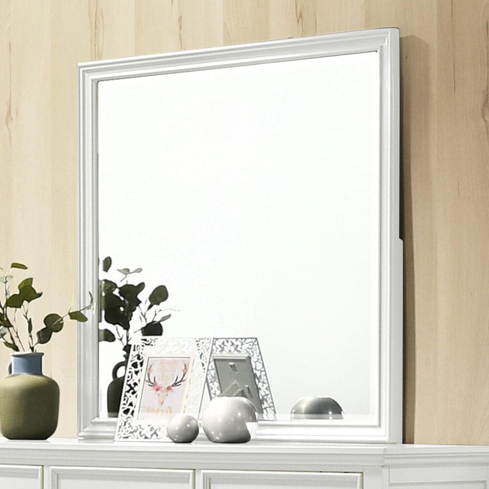 New Heritage Design Tamarack Dresser Mirror in White, , large