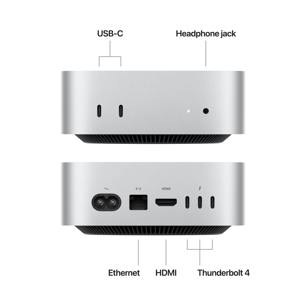 Apple Mac mini Desktop - M4 Chip - 10 Core - 16GB Memory - 512GB SSD in Silver &#40;Latest Model&#41;, , large