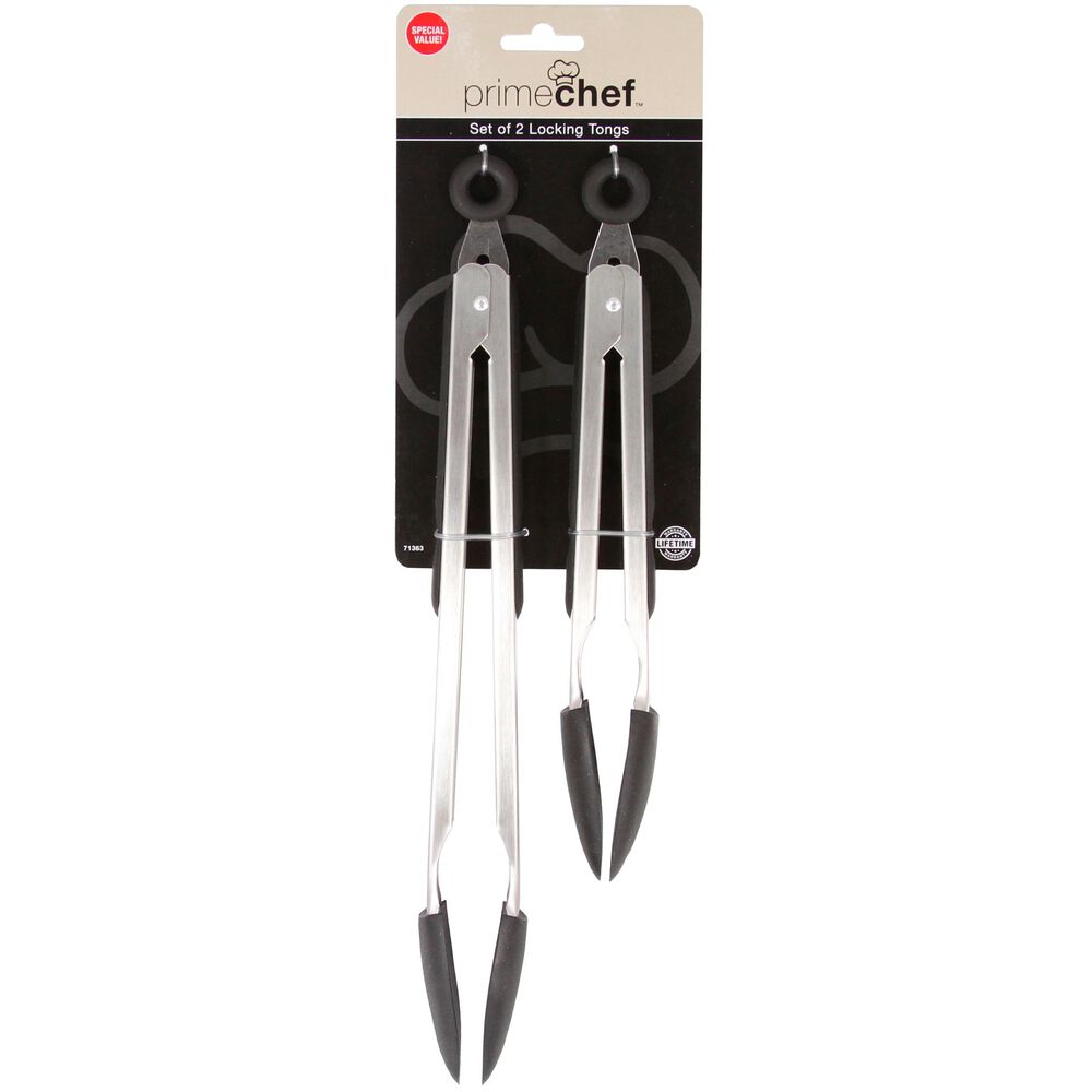 Prime Chef 9" and 12" Locking Tongs Set of 2 , , large
