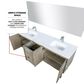 Lexora Home Lancy 72" Double Bathroom Vanity in Rustic Acacia with 2 cm White Quartz Top and Rectangular Sinks, , large