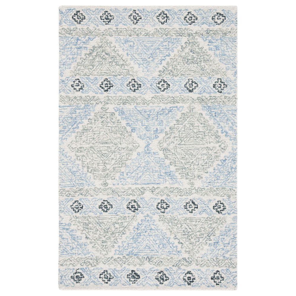 Safavieh Micro-Loop 3" x 5" Ivory and Grey Area Rug, , large