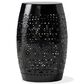 Hearth and Haven Ruby Outdoor Barrel End Table with Lace-Cut Design in Black, , large