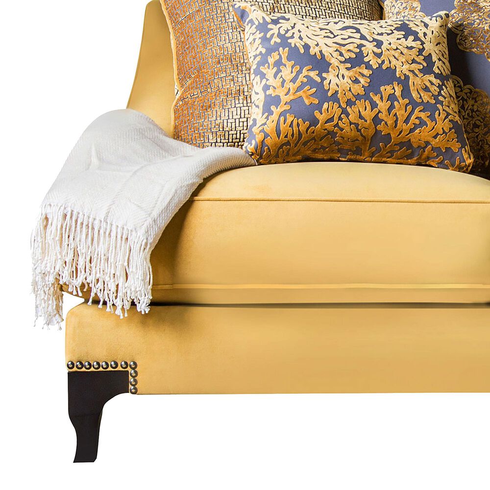 Furniture of America Atene 71&quot; Loveseat in Gold Velvet, , large