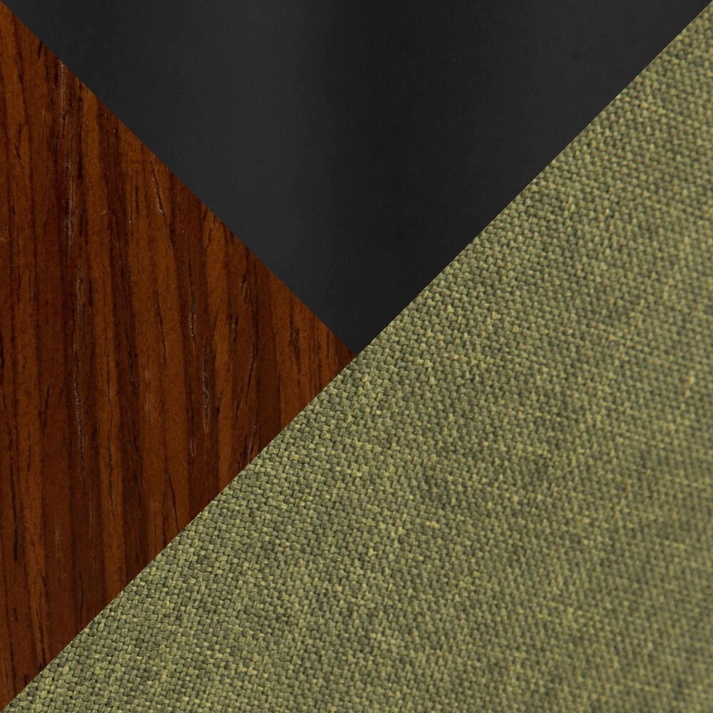 Lumisource Vintage Mod Office Chair with Green Cushion in Walnut and Black, , large