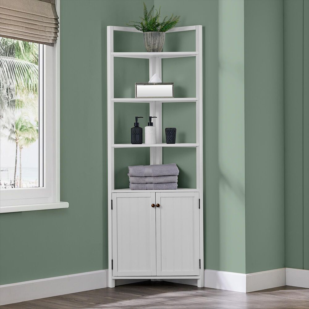 Timberlake Dover 68&quot; Corner Storage Cabinet in White, , large