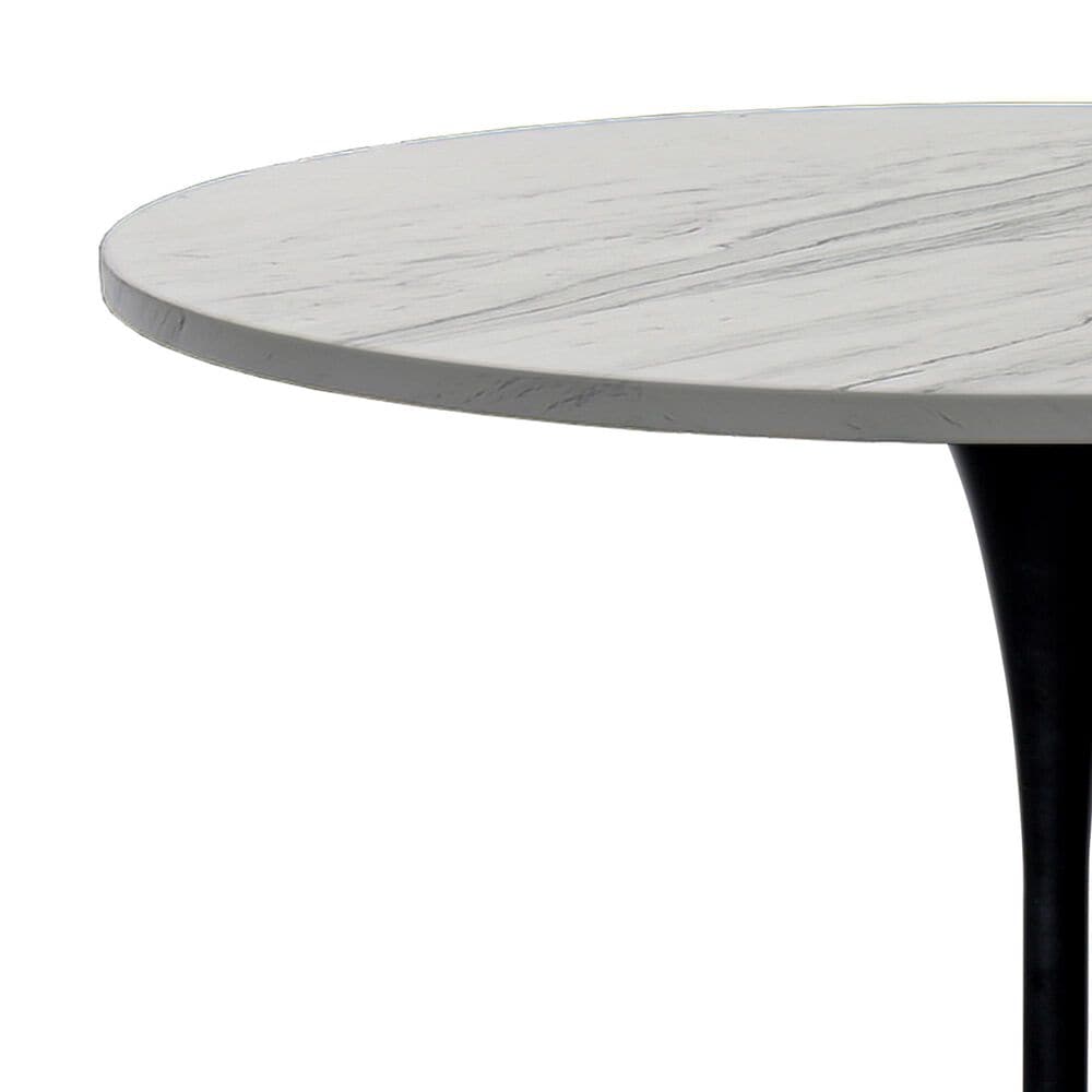 Leisuremod Verve 36&quot; Round Bar Height Dining Table with Resin Top in Black and White - Table Only, , large