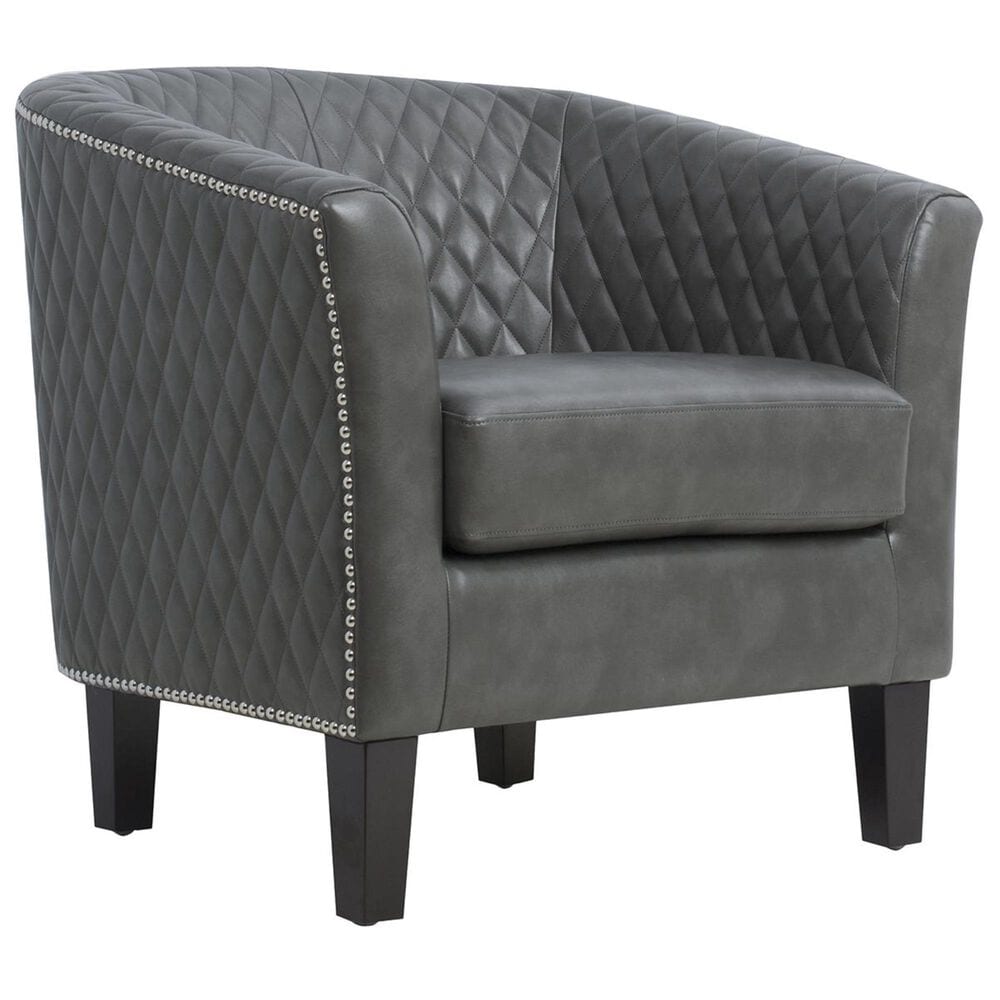 Accentric Approach Accentric Accents Quilted Barrel Accent Chair in Grey, , large