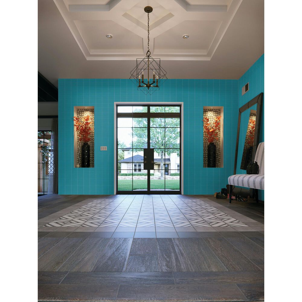 Dal-Tile Color Wheel Ocean Blue 12&quot; x 10&quot; Ceramic Mosaic Sheet, , large