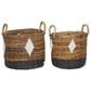 Maple and Jade Contemporary Storage Basket in Caramel Brown and Black (Set of 2), , large