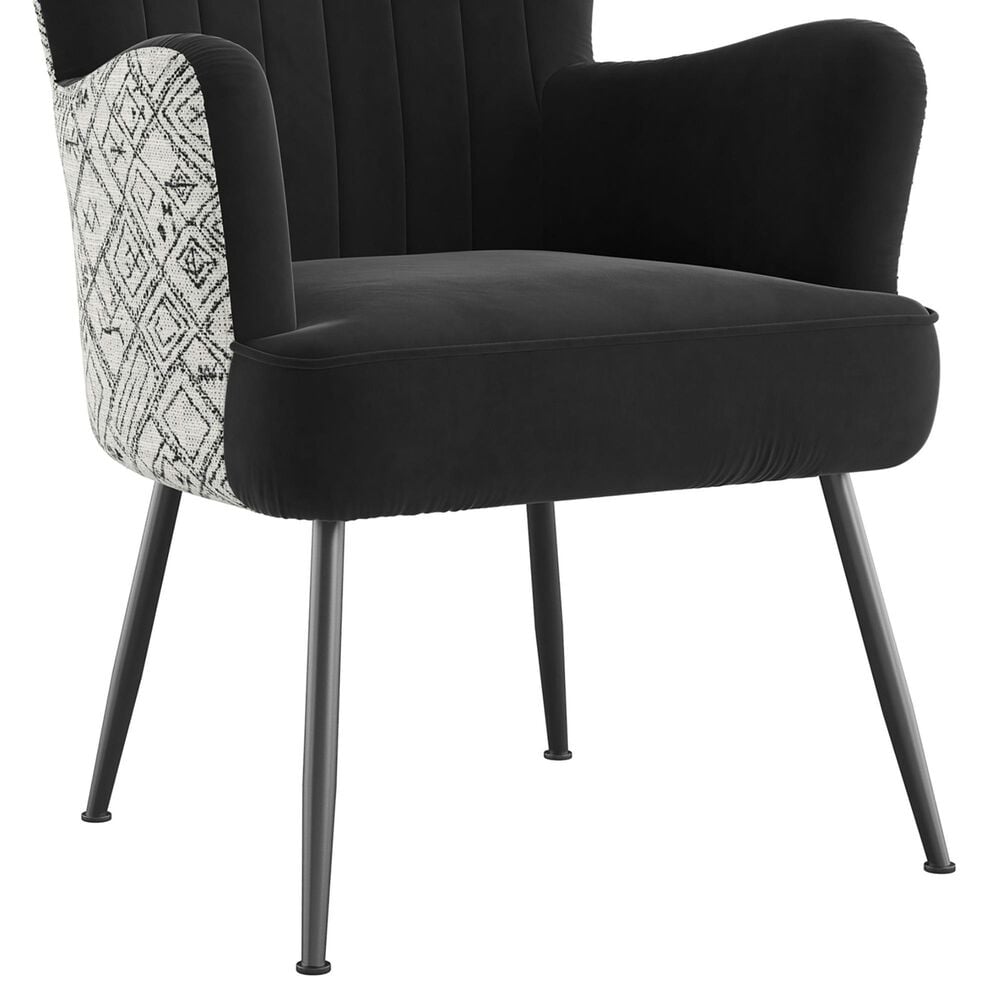 Emerald Home Furnishings Amera Accent Chair in Black and White, , large