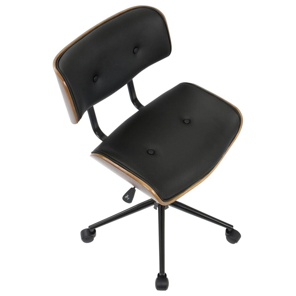 Lumisource Lombardi Desk Chair with Black Cushion in Walnut and Black, , large