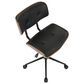 Lumisource Lombardi Desk Chair with Black Cushion in Walnut and Black, , large