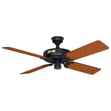 Hunter Original 52" Outdoor Ceiling Fan with Brown Blades in Matte Black, , large