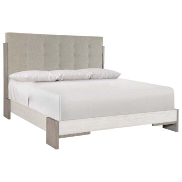 Bernhardt Foundations King Upholstered Bed in Linen and Light Shale, , large
