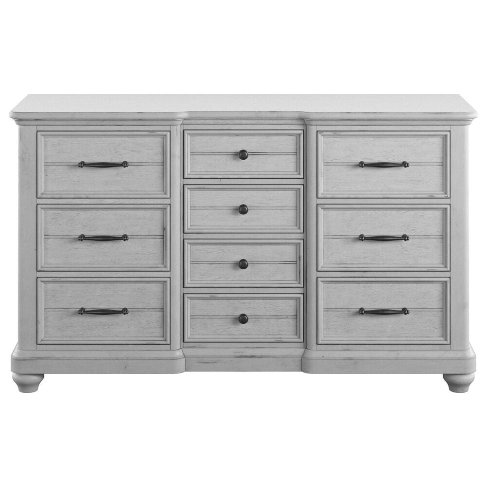 Emerald Home Furnishings New Haven 10-Drawer Dresser in Oyster Shell, , large