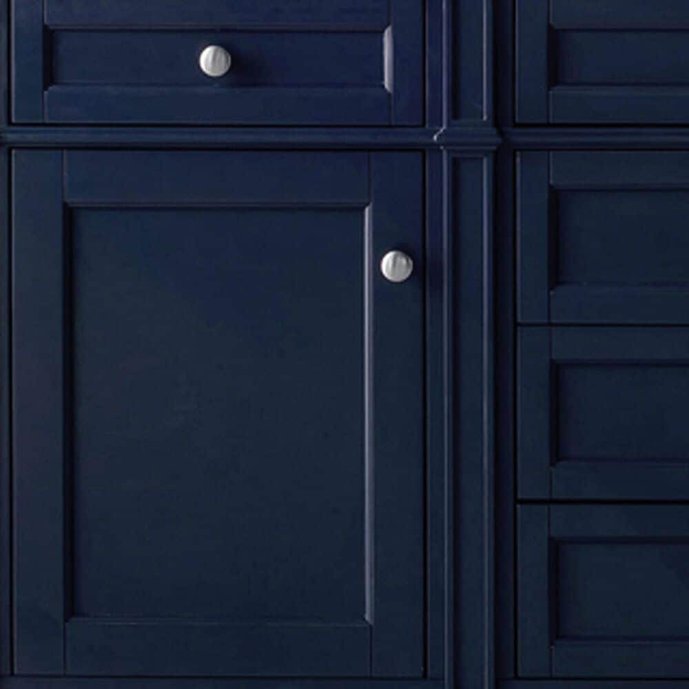 James Martin Brittany 60&quot; Double Bathroom Vanity in Victory Blue with Single Hole 3 cm White Zeus Quartz Top and Rectangular Sinks, , large