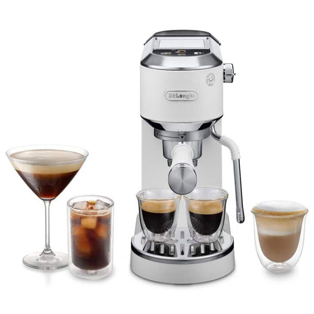 DeLonghi Dedica Duo 35 Oz Espresso Machine with Cold Brew in Vanilla, , large