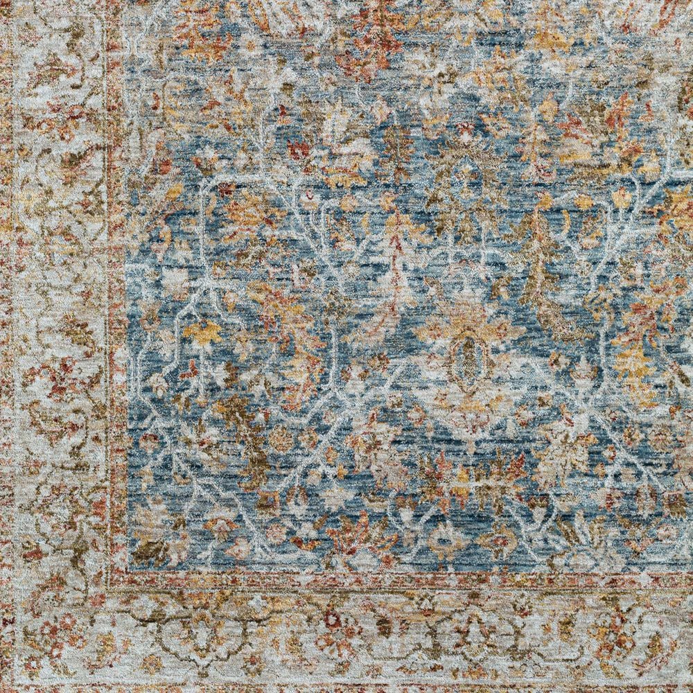 Surya Mona Lisa Oriental 6&#39;7&quot; Round Tan, Mustard, Olive, Sage, Brick Red, Dark Blue and Burgundy Area Rug, , large