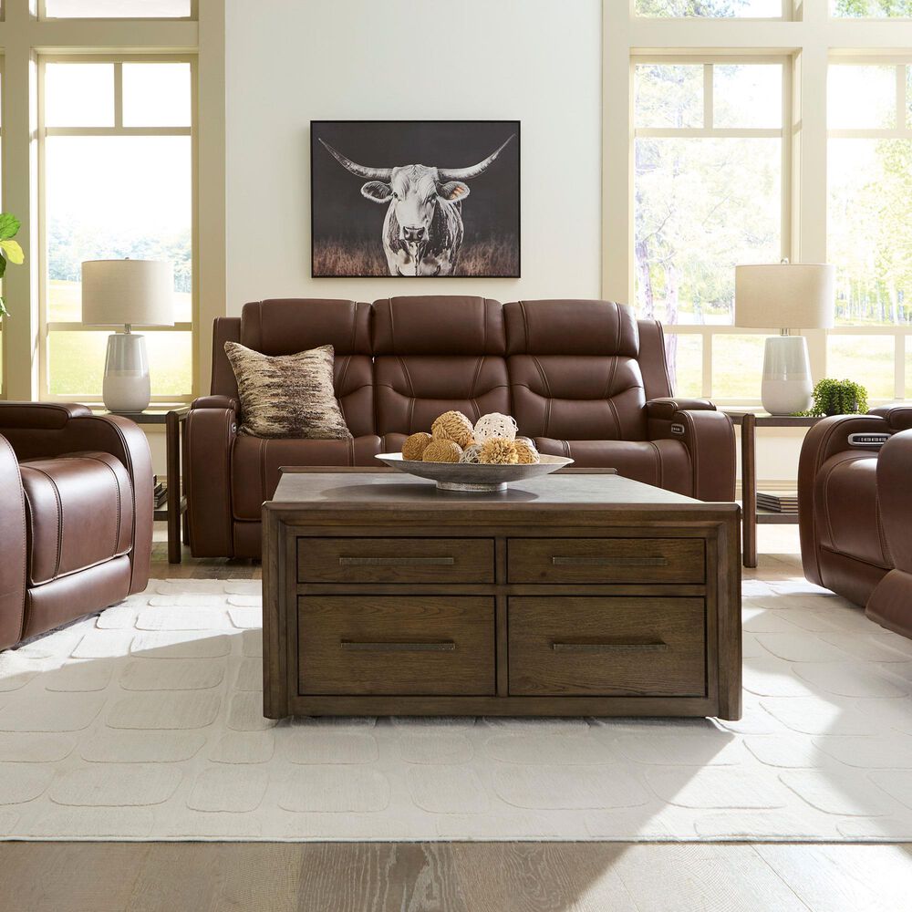 Ashley Knightington Power Reclining Sofa in Brown, , large