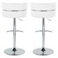 Lumisource Cinch Claire Swivel Adjustable Bar Stool with White Cushion in Chrome (Set of 2), , large
