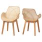Baxton Studio Ballerina Arm Chair in Natural Brown (Set of 2), , large