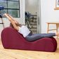 Jaxx Avana Chaise Lounge Yoga Chair in Merlot Velvet, , large