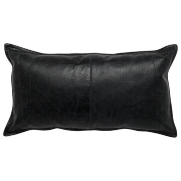Classic Home Soco 14" x 26"  Leather Throw Pillow in Dexter Onyx, , large