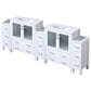 Lexora Home Volez 96" Double Bathroom Vanity in White with 2 cm White Ceramic Top, Rectangular Sinks and Side Cabinets, , large
