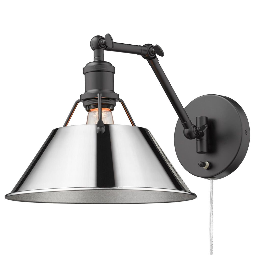 Golden Lighting Orwell 1-Light Wall Sconce in Matte Black and Chrome, , large